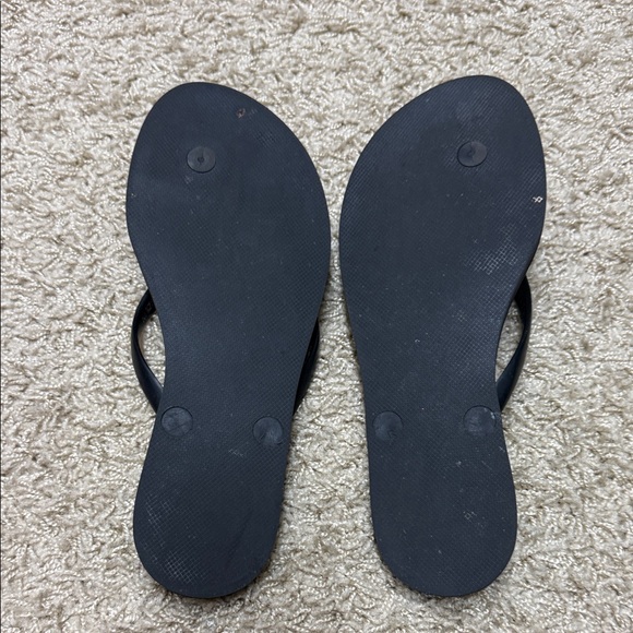 Tory Burch Black Sandals with Gold Logo size 7 - Picture 2 of 2